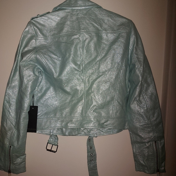 NWT Forever 21 Seafoam Shiny Jacket - Picture 6 of 7